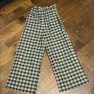 Ganni Plaid Boot Cut Pants